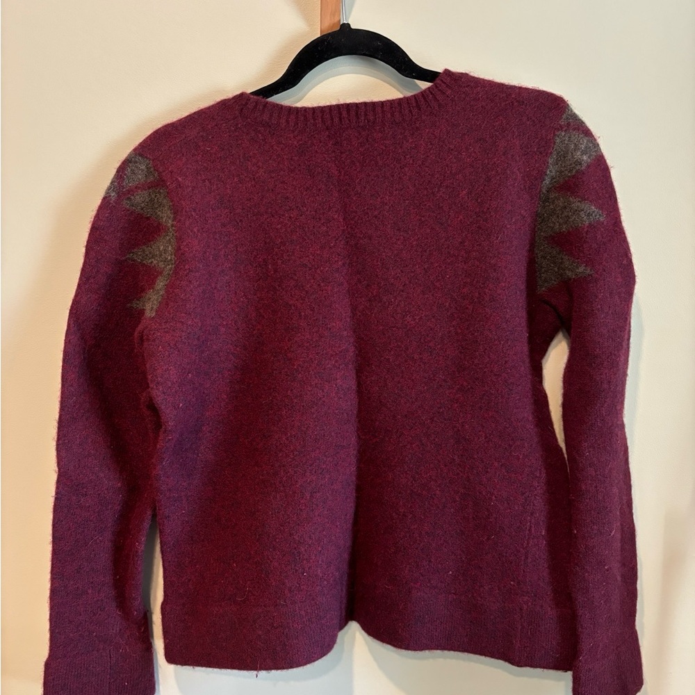 Toad&Co Maroon Sweater with Charcoal Details - Picture 2 of 5